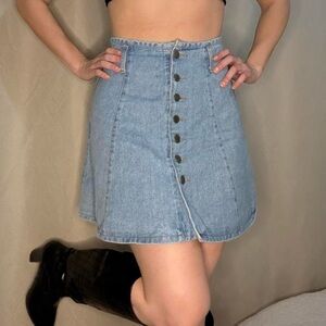 Vintage BeBop Light Blue Denim A-Line Skirt